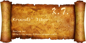 Krucsó Tibor névjegykártya