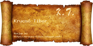 Krucsó Tibor névjegykártya